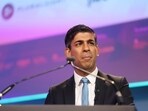 Britain's Prime Minister Rishi Sunak speaks during the London Technology Week.
