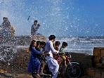 High tide waves on the Arabian Sea in Karachi, Pakistan, Sunday, June 11, 2023. High tide waves on the Arabian Sea in Karachi, Pakistan, Sunday, June 11, 2023.