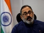 Union minister of electronics and information technology (IT) Rajeev Chandrasekhar. 