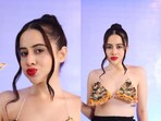 Uorfi Javed in pizza bikini top. Uorfi Javed in pizza bikini top.