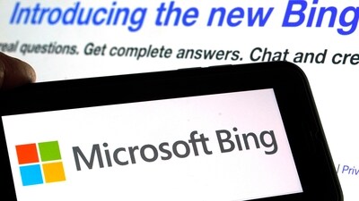 The Microsoft Bing logo and the website's page are shown in this photo. (AP) The Microsoft Bing logo and the website's page are shown in this photo. (AP)