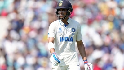 Shubman Gill was not pleased with the decision to give him out caught. (AP) Shubman Gill was not pleased with the decision to give him out caught. (AP)