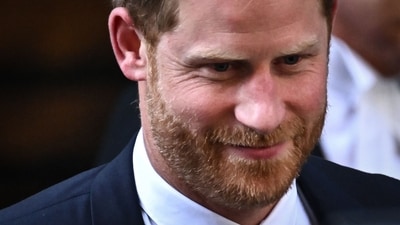 Britain's Prince Harry, Duke of Sussex leaves the Royal Courts of Justice, Britain's High Court, in central London. (AFP)