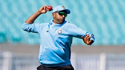 India's Ravichandran Ashwin during practice (Reuters)