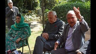 Former arch rivals, NC and the PDP have been enjoying close bonhomie after abrogation of Article 370 and both the parties are now part of five party Gupkar alliance. (HT File Photo)
