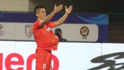 Chhetri played the role of saviour to perfection once again (Twitter/@Indian Football) Chhetri played the role of saviour to perfection once again (Twitter/@Indian Football)