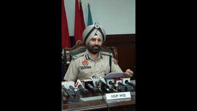 Inspector general of police Sukhchain Singh Gill at a press conference on Monday. (HT photo) Inspector general of police Sukhchain Singh Gill at a press conference on Monday. (HT photo)