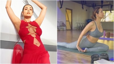 Malaika Arora practises a 'stress-relieving yoga pose' in new workout video. (Instagram) Malaika Arora practises a 'stress-relieving yoga pose' in new workout video. (Instagram)