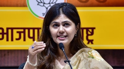 BJP National Secretary Pankaja Munde addresses the media during a press conference. (HT_PRINT) BJP National Secretary Pankaja Munde addresses the media during a press conference. (HT_PRINT)