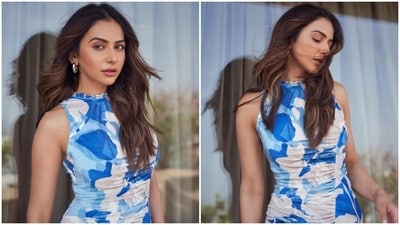 Rakul Preet Singh stuns in a printed bodycon dress for new photoshoot. (Instagram) Rakul Preet Singh stuns in a printed bodycon dress for new photoshoot. (Instagram)