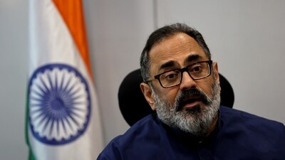 Union minister of electronics and information technology (IT) Rajeev Chandrasekhar. (REUTERS)