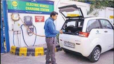 The Centre had sanctioned 48 charging stations for Chandigarh under Phase 1 of the Faster Adoption and Manufacturing of Hybrid and Electric Vehicles (FAME) India scheme. (HT File)