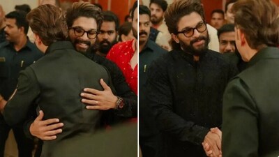 Allu Arjun and Hrithik Roshan at Madhu Mantena and Ira Trivedis' reception. Allu Arjun and Hrithik Roshan at Madhu Mantena and Ira Trivedis' reception.