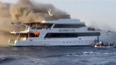 Three British tourists died after a scuba diving boat caught fire on Sunday morning.