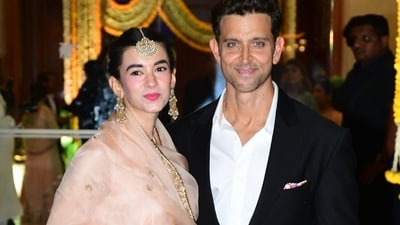 Saba Azad and Hrithik Roshan attended Madhu Mantena's reception on Sunday. Saba Azad and Hrithik Roshan attended Madhu Mantena's reception on Sunday.