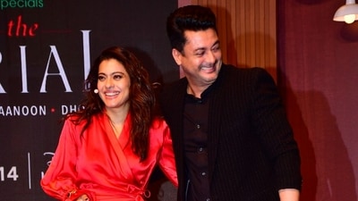 Kajol with her on-screen husband Jisshu Sengupta (Rajeev Sengupta) at the trailer launch event in Mumbai. Their show The Trial is an adaptation of the American series The Good Wife, which had Julianna Margulies and Chris Noth in the same roles. Kajol with her on-screen husband Jisshu Sengupta (Rajeev Sengupta) at the trailer launch event in Mumbai. Their show The Trial is an adaptation of the American series The Good Wife, which had Julianna Margulies and Chris Noth in the same roles. 