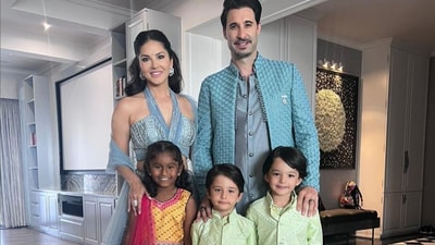 Sunny Leone poses with her adorable family: husband Daniel Weber and kids Nisha, Noah and Asher. Sunny Leone poses with her adorable family: husband Daniel Weber and kids Nisha, Noah and Asher.