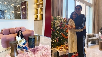 Sushmita Sen with daughter Renée Sen at the new house. Sushmita Sen with daughter Renée Sen at the new house.
