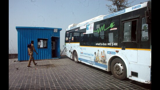 The e-bus service was inaugurated last year by then Dy CM Ajit Pawar. (HT PHOTO)