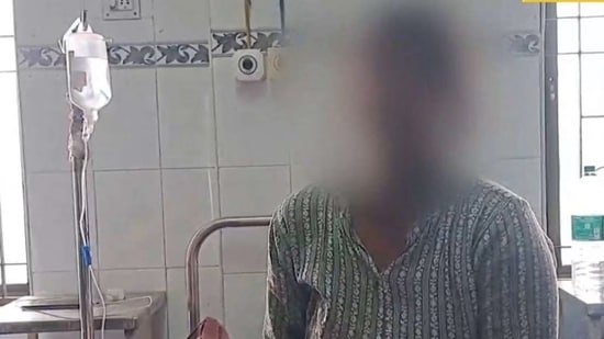 The Indian Army jawan's wife at a hospital.