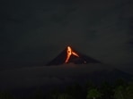 Lava flows from Mount Mayon volcano, in Daraga, Philippines June 11, 2023.