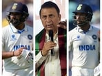 Rohit Sharma, Sunil Gavaskar, and Cheteshwar Pujara Rohit Sharma, Sunil Gavaskar, and Cheteshwar Pujara