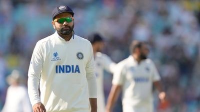 India's Rohit Sharma walks off the pitch after the end of play on the third day of the ICC World Test Championship Final between India and Australia at The Oval cricket ground in London, Friday, June 9, 2023. (AP Photo/Kirsty Wigglesworth) (AP) India's Rohit Sharma walks off the pitch after the end of play on the third day of the ICC World Test Championship Final between India and Australia at The Oval cricket ground in London, Friday, June 9, 2023. (AP Photo/Kirsty Wigglesworth) (AP)