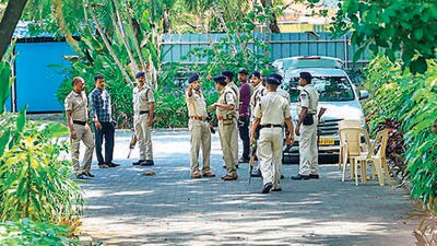 Rapid Action Force personnel during the ED raid at Tamil Nadu minister Senthil Balaji’s premises in Chennai on Tuesday. (PTI) Rapid Action Force personnel during the ED raid at Tamil Nadu minister Senthil Balaji’s premises in Chennai on Tuesday. (PTI)