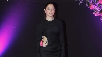 Tamannaah Bhatia, who will soon be seen in Dinesh Vijan-backed web series Jee Karda, also posed for solo photos. She was seen in a short black dress. Tamannaah is also gearing up for the release of Lust Stories 2. Tamannaah Bhatia, who will soon be seen in Dinesh Vijan-backed web series Jee Karda, also posed for solo photos. She was seen in a short black dress. Tamannaah is also gearing up for the release of Lust Stories 2. 