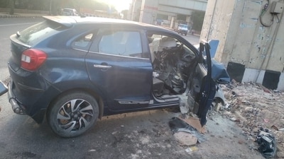 The SUV's driver, who fled from the spot after the incident, has been arrested and booked for rash driving and causing death by negligence. (Twitter/ANI) The SUV's driver, who fled from the spot after the incident, has been arrested and booked for rash driving and causing death by negligence. (Twitter/ANI)