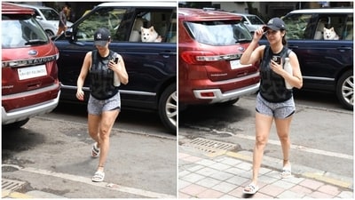 Malaika Arora, in top and shorts, keeps it simple for yoga (HT Photos/Varinder Chawla) Malaika Arora, in top and shorts, keeps it simple for yoga (HT Photos/Varinder Chawla)