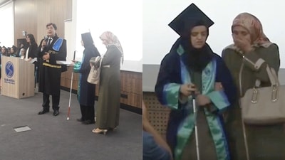 Mother-daughter duo at the graduation ceremony. (University of Sakarya ) Mother-daughter duo at the graduation ceremony. (University of Sakarya )