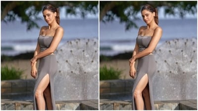 Aamna teamed an off-shoulder corset cropped top with silver lining and teamed it with a matching silk skirt with a thigh high slit. (Instagram/@aamnasharifofficial) Aamna teamed an off-shoulder corset cropped top with silver lining and teamed it with a matching silk skirt with a thigh high slit. (Instagram/@aamnasharifofficial)