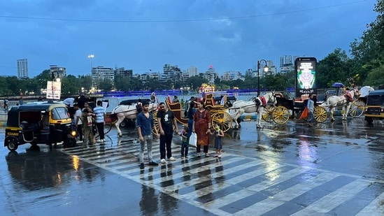 Several parts of &nbsp;Maharashtra including Mumbai and its adjoining areas, witnessed moderate to light rainfall.(Praful Gangurde / HT Photo))