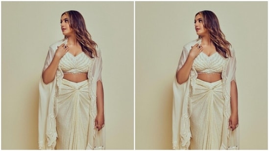 Huma's ethnic fashion diaries are getting better by the day. A few days back, Huma rocked a white lehenga with a dramatic cape.&nbsp;(Instagram/@iamhumaq)