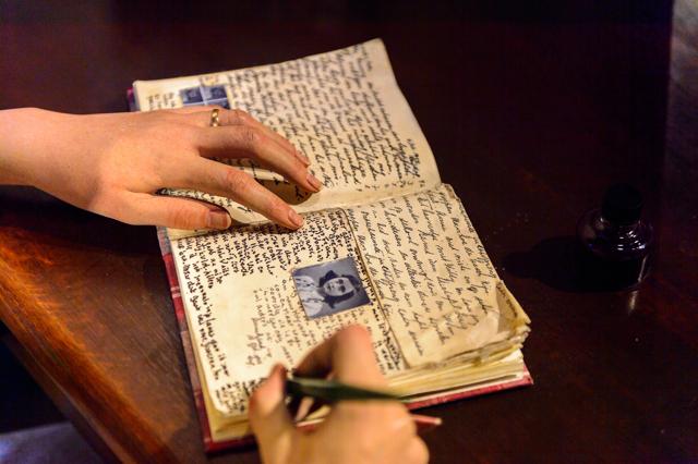 Anne Frank’s handwriting reproduced at the Madame Tussauds wax museum in Amsterdam. (Shutterstock)