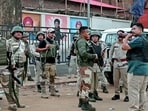 Security personnel stand guard following fresh violence that occurred in several areas of Manipur, Security personnel stand guard following fresh violence that occurred in several areas of Manipur,