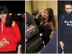 Aishwarya Rai with Abhishek Bachchan and Aaradhya at the airport. Aishwarya Rai with Abhishek Bachchan and Aaradhya at the airport.