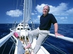 Roger Payne on board Ocean Alliance’s research vessel RV Odyssey during the Voyage of the Odyssey, a groundbreaking toxicology study circumnavigating the globe, in 2002 off of Western Australia in the Indian Ocean. 