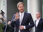 Prince Harry leaves the High Court after giving evidence in London.