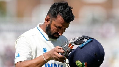 Cheteshwar Pujara walks off the pitch after dismissed in the World Test Championship Final (AP) Cheteshwar Pujara walks off the pitch after dismissed in the World Test Championship Final (AP)