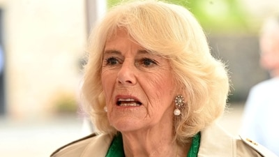 Queen Camilla during a visit to Enniskillen Castle, Co Fermanagh as part of a two day visit to Northern Ireland. (Reuters)