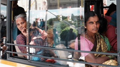 Women travel by a bus in Bengaluru after the Karnataka government launched the 'Shakti' scheme which provides free bus travel for women across the state. (PTI) Women travel by a bus in Bengaluru after the Karnataka government launched the 'Shakti' scheme which provides free bus travel for women across the state. (PTI)