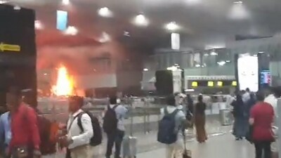 The fire broke out at the security check-in area of Subhash Chandra Bose international airport. The fire broke out at the security check-in area of Subhash Chandra Bose international airport.