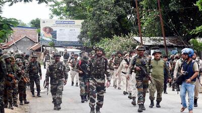 Security personnel conducting a combing operation in Manipur. (ANI) Security personnel conducting a combing operation in Manipur. (ANI)