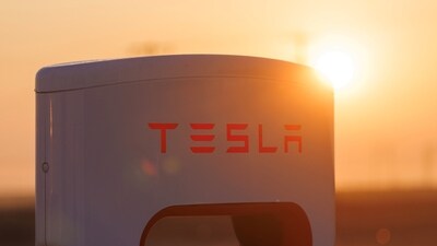 A Tesla supercharging station is seen in the early morning sun, in Kettleman City, California, U.S. (REUTERS)