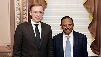 National Security Adviser Ajit Doval and his American counterpart Jake Sullivan this week outlined an ambitious road map for hi-tech collaboration in seven fields (ANI) National Security Adviser Ajit Doval and his American counterpart Jake Sullivan this week outlined an ambitious road map for hi-tech collaboration in seven fields (ANI)