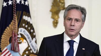 US Secretary of State Antony Blinken speaks at a chiefs of mission reception in the East Room of the White House in Washington, on Tuesday. (AP) US Secretary of State Antony Blinken speaks at a chiefs of mission reception in the East Room of the White House in Washington, on Tuesday. (AP)