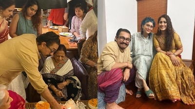 Aamir Khan celebrates mom Zeenat Hussain's 89th birthday at home. Aamir Khan celebrates mom Zeenat Hussain's 89th birthday at home.