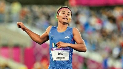Hima Das became the first Indian woman to win a gold medal at any track event at the IAAF World U20 Championships in 2018 (PTI) Hima Das became the first Indian woman to win a gold medal at any track event at the IAAF World U20 Championships in 2018 (PTI)